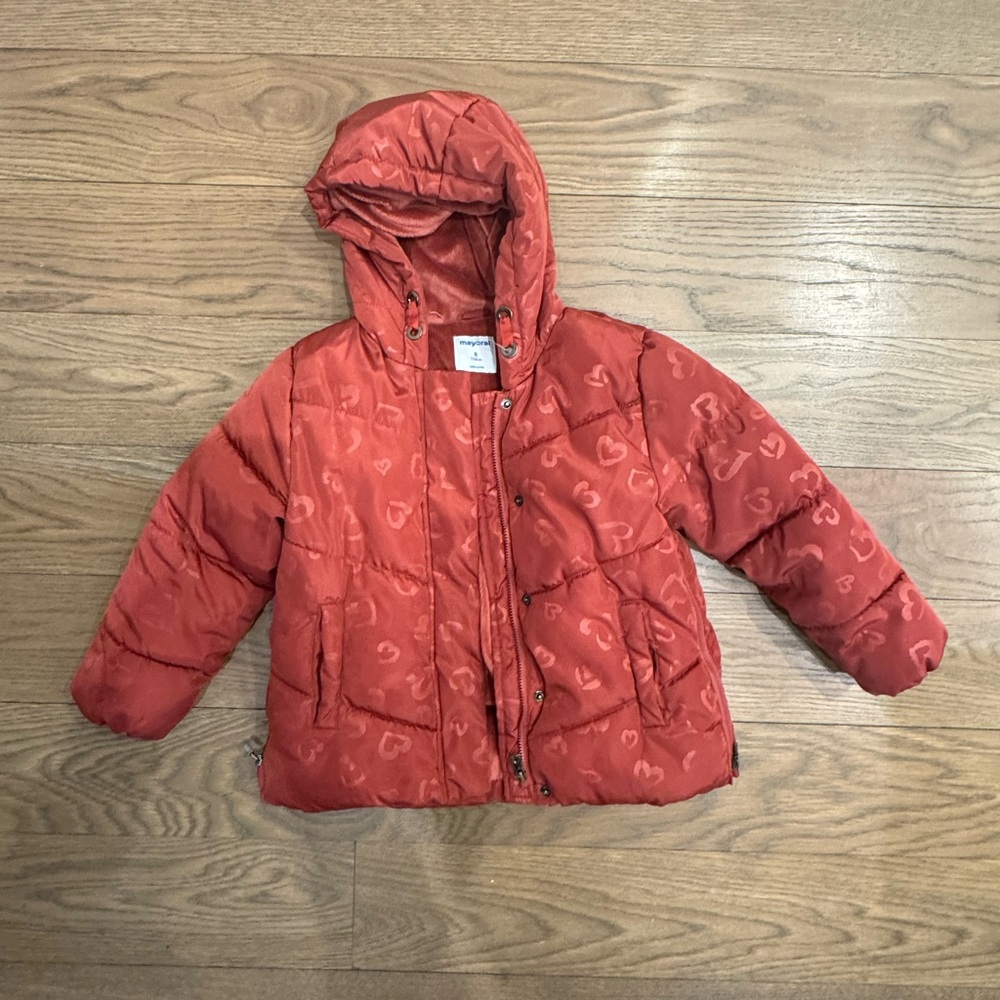 Mayoral Cherry Heart Puffer Jacket